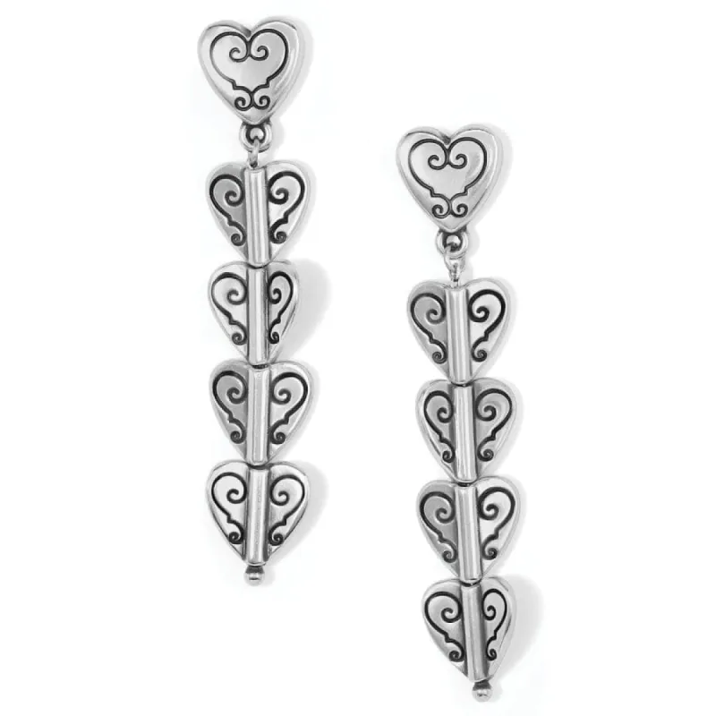 Cascading Hearts Drop Post Earrings sold by Brighton