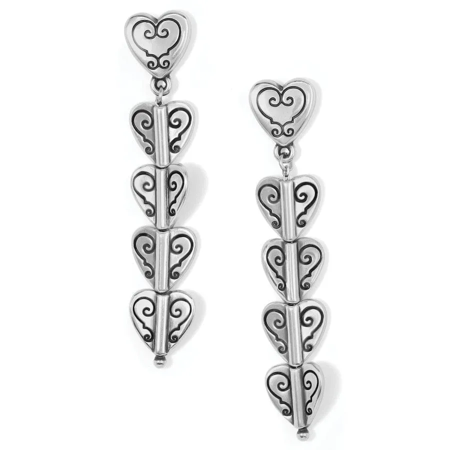 Cascading Hearts Drop Post Earrings sold by Brighton