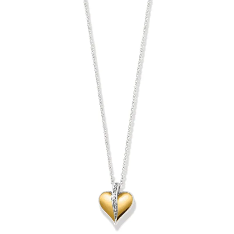 Precious Heart Two Tone Petite Necklace sold by Brighton