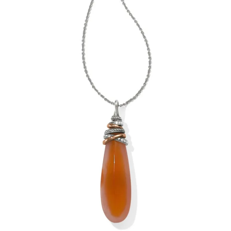 Neptune's Rings Pyramid Drop Carnelian Necklace sold by Brighton
