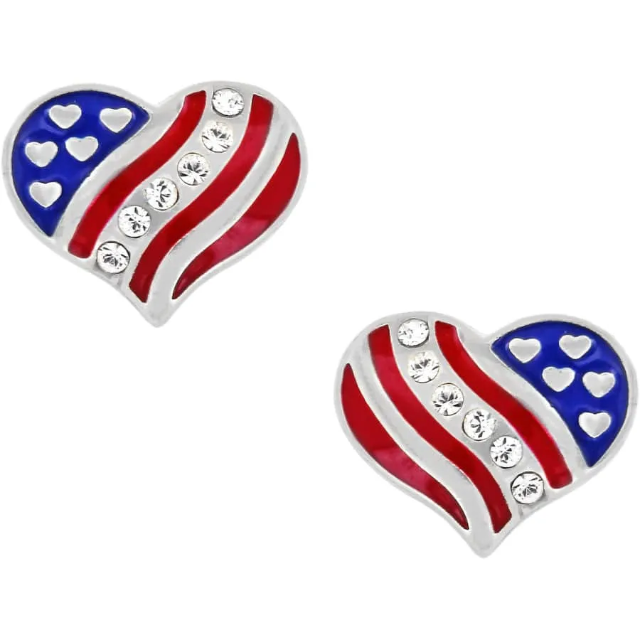 Hearts and Stripes Mini Post Earrings sold by Brighton