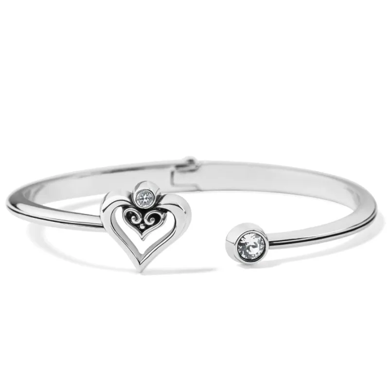 Alcazar Duet Heart Open Hinged Bangle sold by Brighton