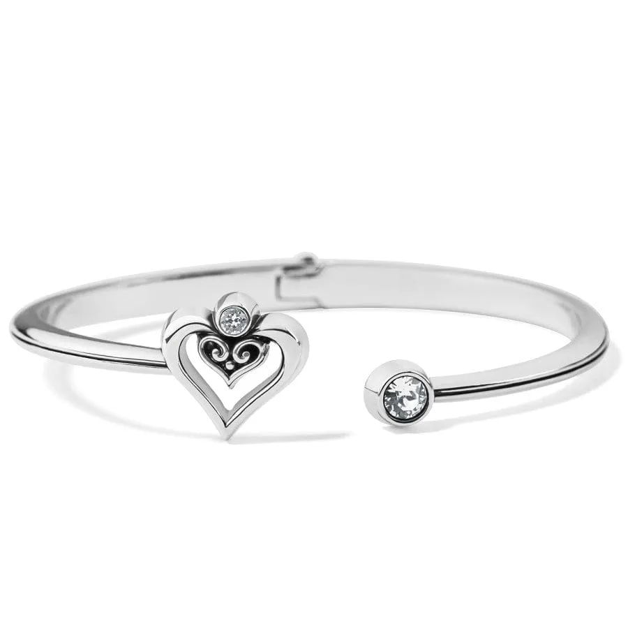 Alcazar Duet Heart Open Hinged Bangle sold by Brighton