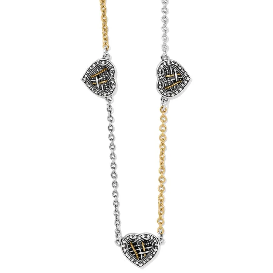 Neptune's Rings Woven Heart Station Necklace sold by Brighton