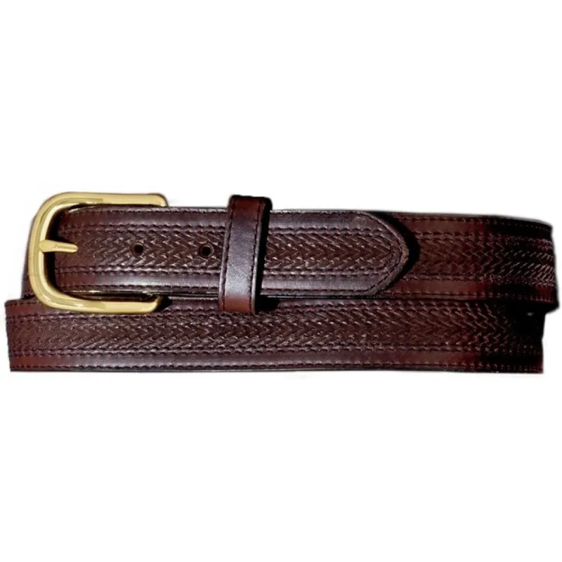 Oil Tan Embossed w/ Stitching Belt sold by Brighton
