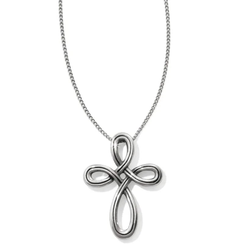Interlok Petite Cross Necklace made by Brighton