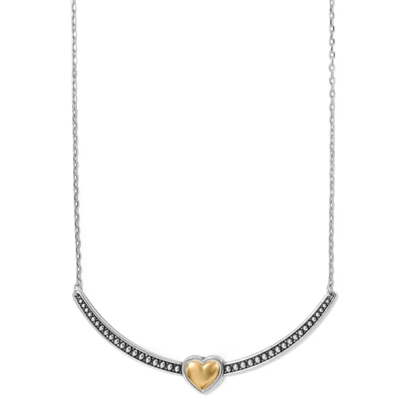 Pretty Tough Bold Two Tone Heart Bar Necklace sold by Brighton