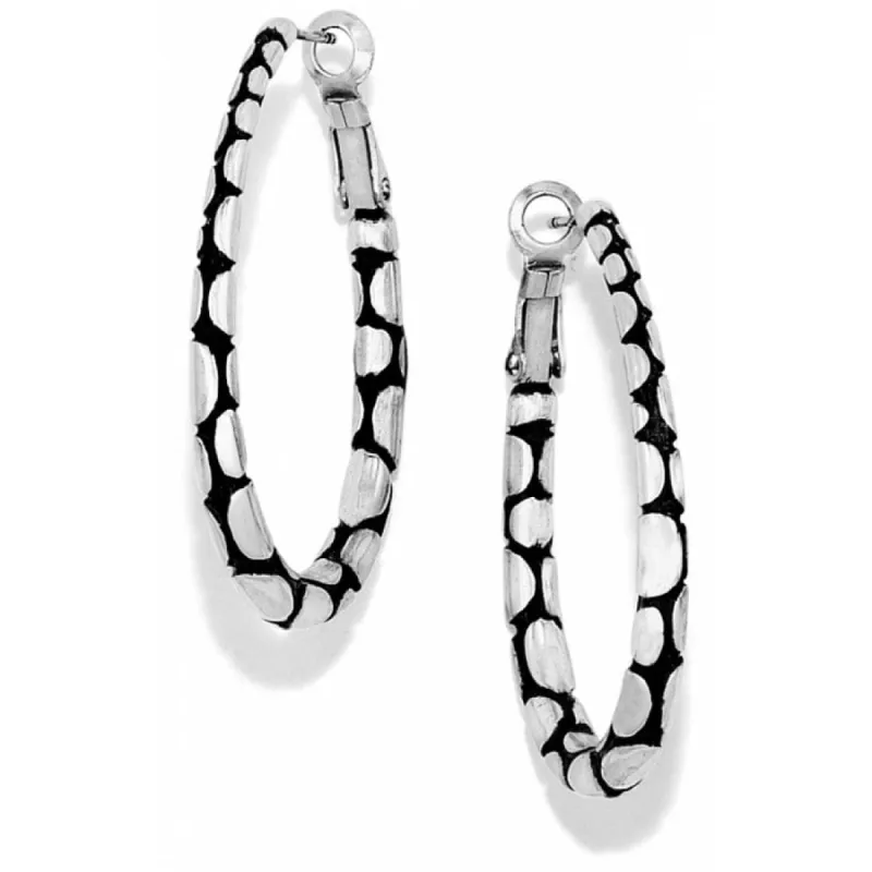 Pebble Oval Hoop Earrings sold by Brighton