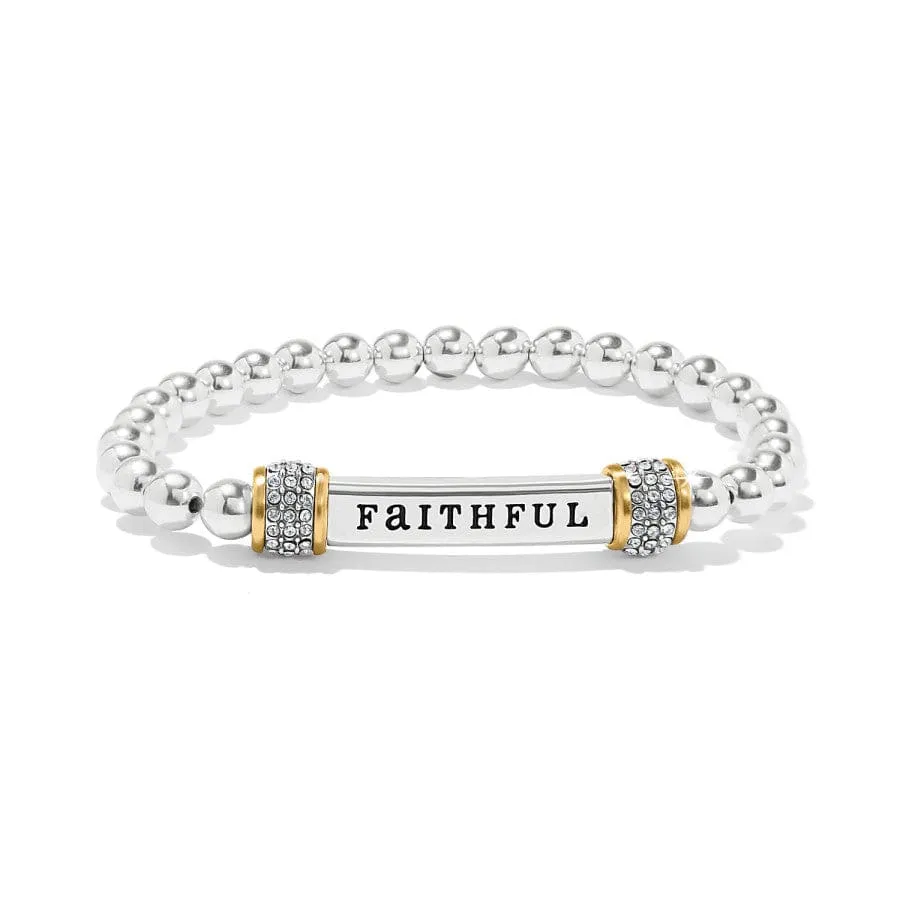 Meridian Faithful Two Tone Stretch Bracelet sold by Brighton