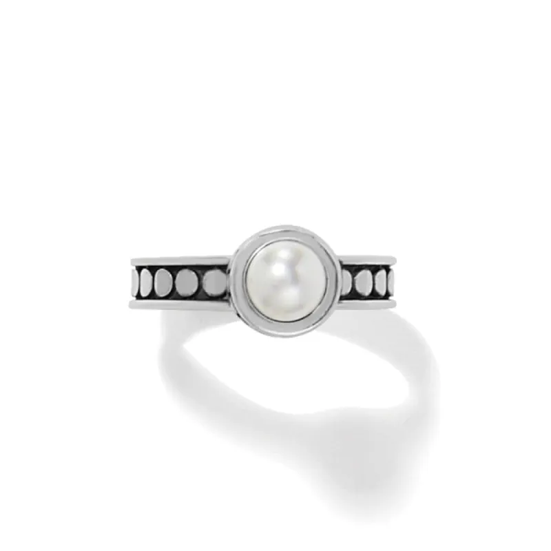 Pebble Dot Pearl Slim Band Ring sold by Brighton
