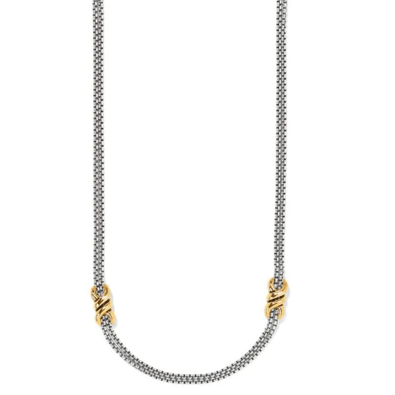 Interlok Twist Two Tone Double Chain Necklace sold by Brighton