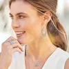 Pebble Disc Marquise Statement French Wire Earrings sold by Brighton