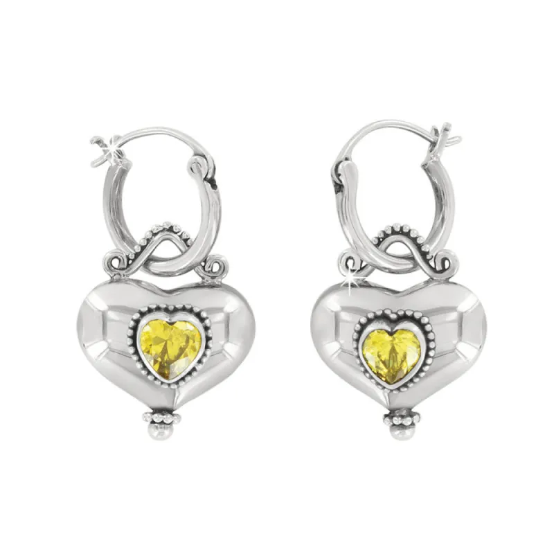 Buddha Gold Heart Reversible Earrings sold by Brighton