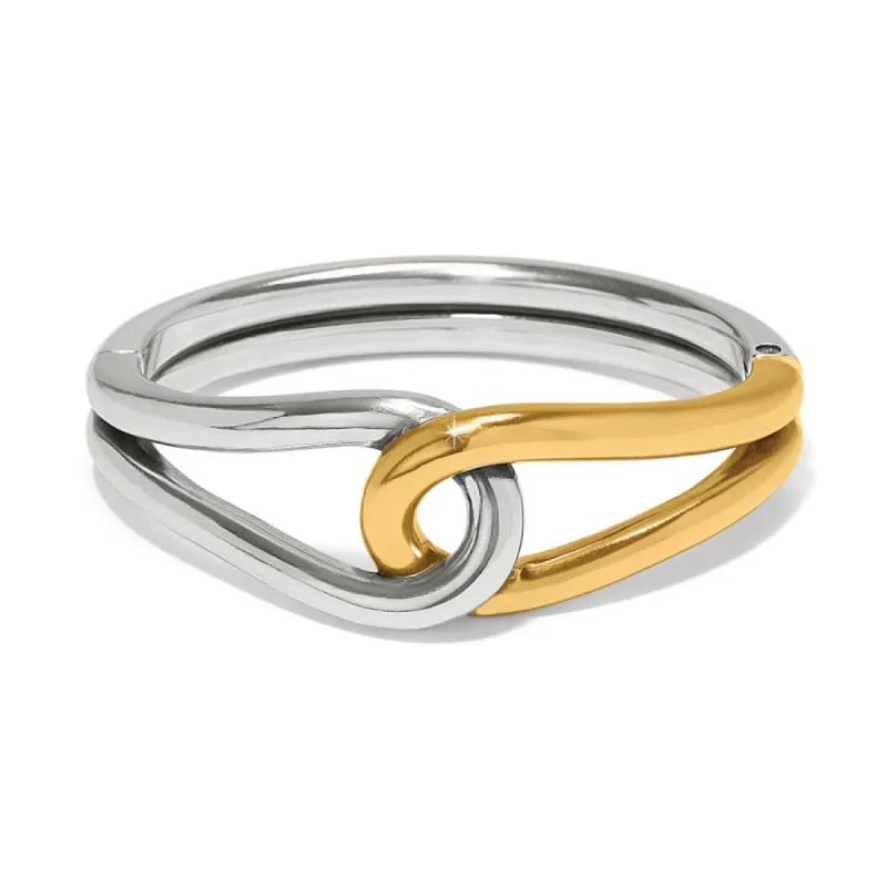 Interlok Curve Two Tone Hinge Bangle sold by Brighton