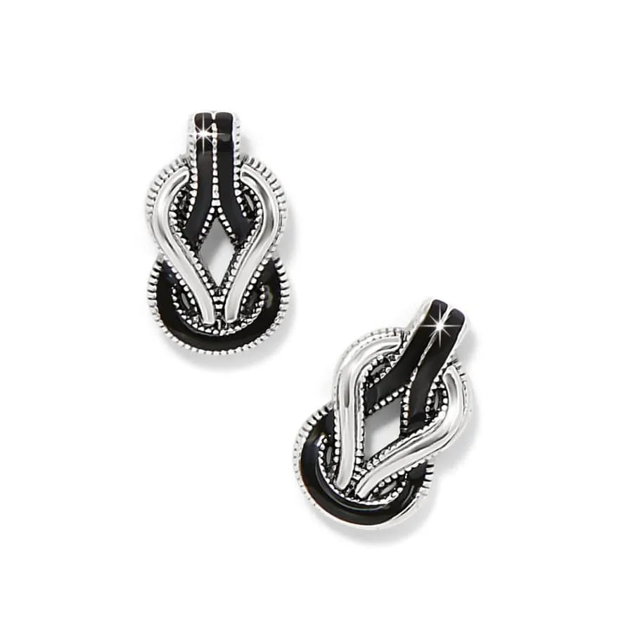 Interlok Harmony Black Post Earrings sold by Brighton