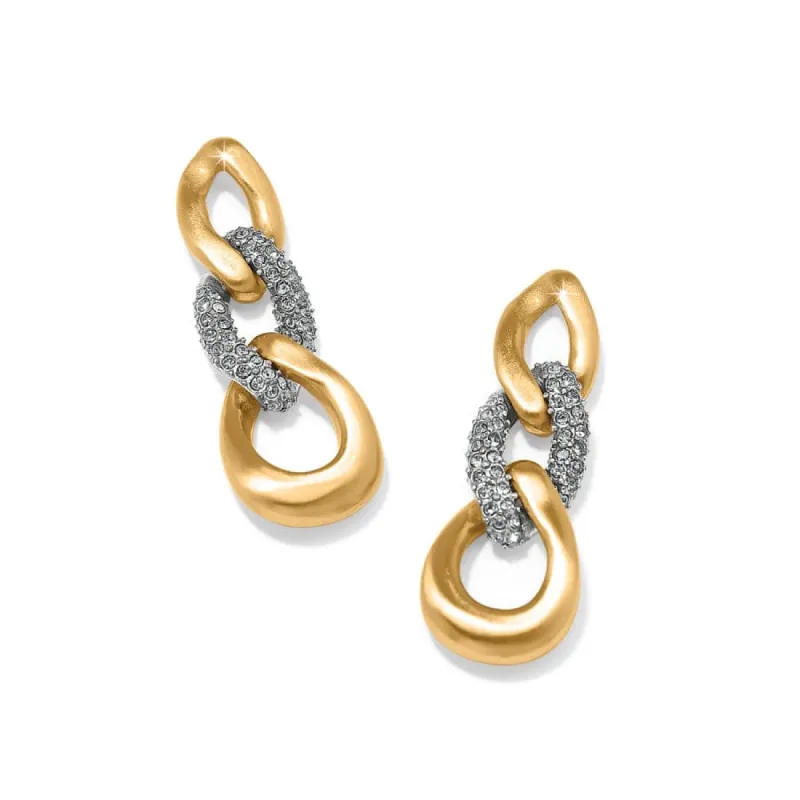 Cleo Pave Link Post Drop Earrings made by Brighton