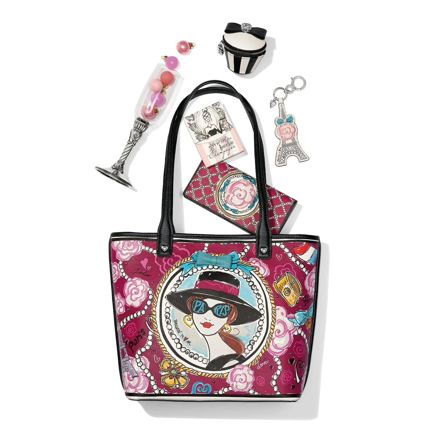 Paris Blooms Large Saffian Tote sold by Brighton product image thumbnail 4