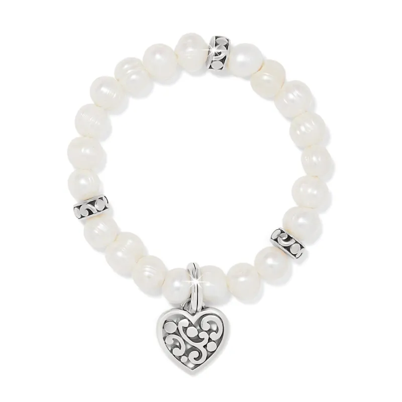 Contempo Heart Pearl Stretch Bracelet sold by Brighton