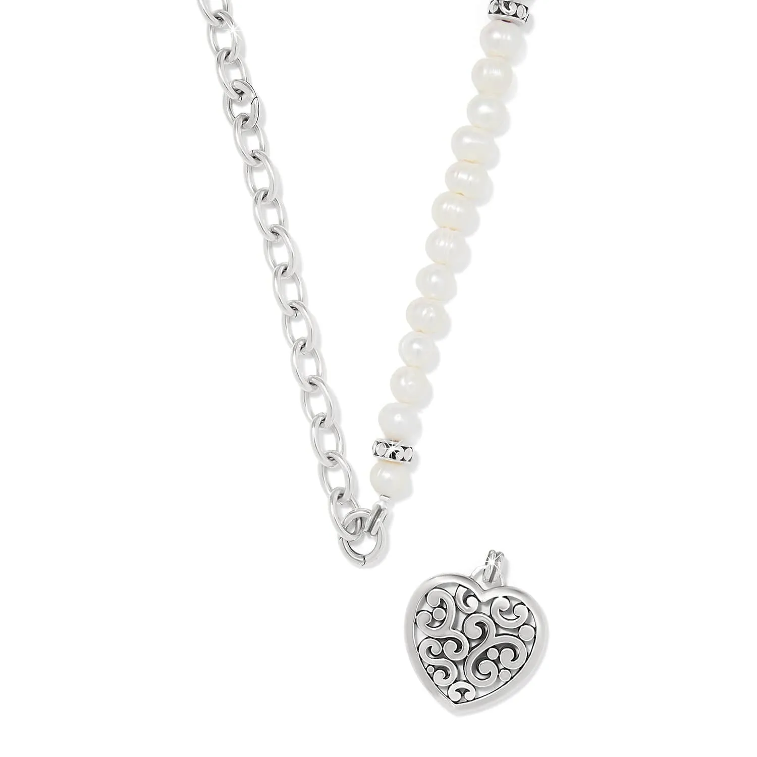 Contempo Heart Pearl Charm Necklace sold by Brighton product image thumbnail 2