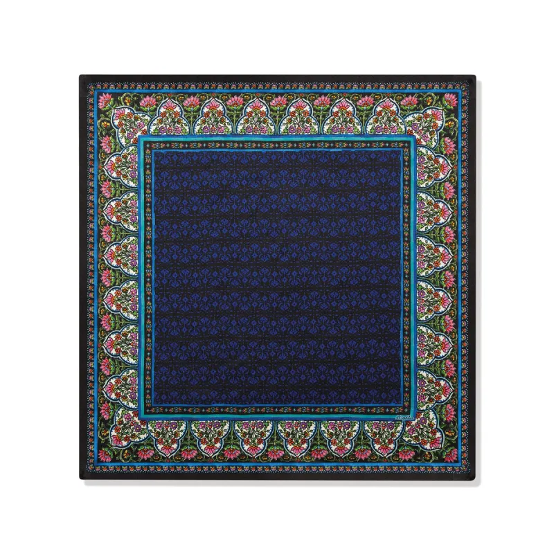 Navy Multi India Print Scarf sold by Brighton