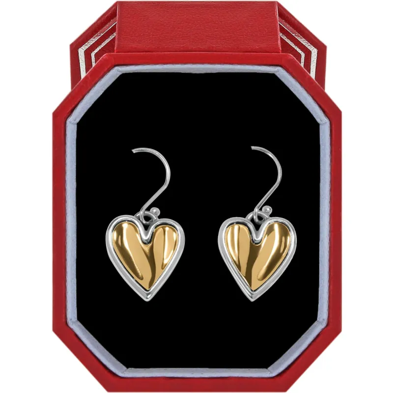 Cascade Heart Reversible French Wire Earrings Gift Box sold by Brighton