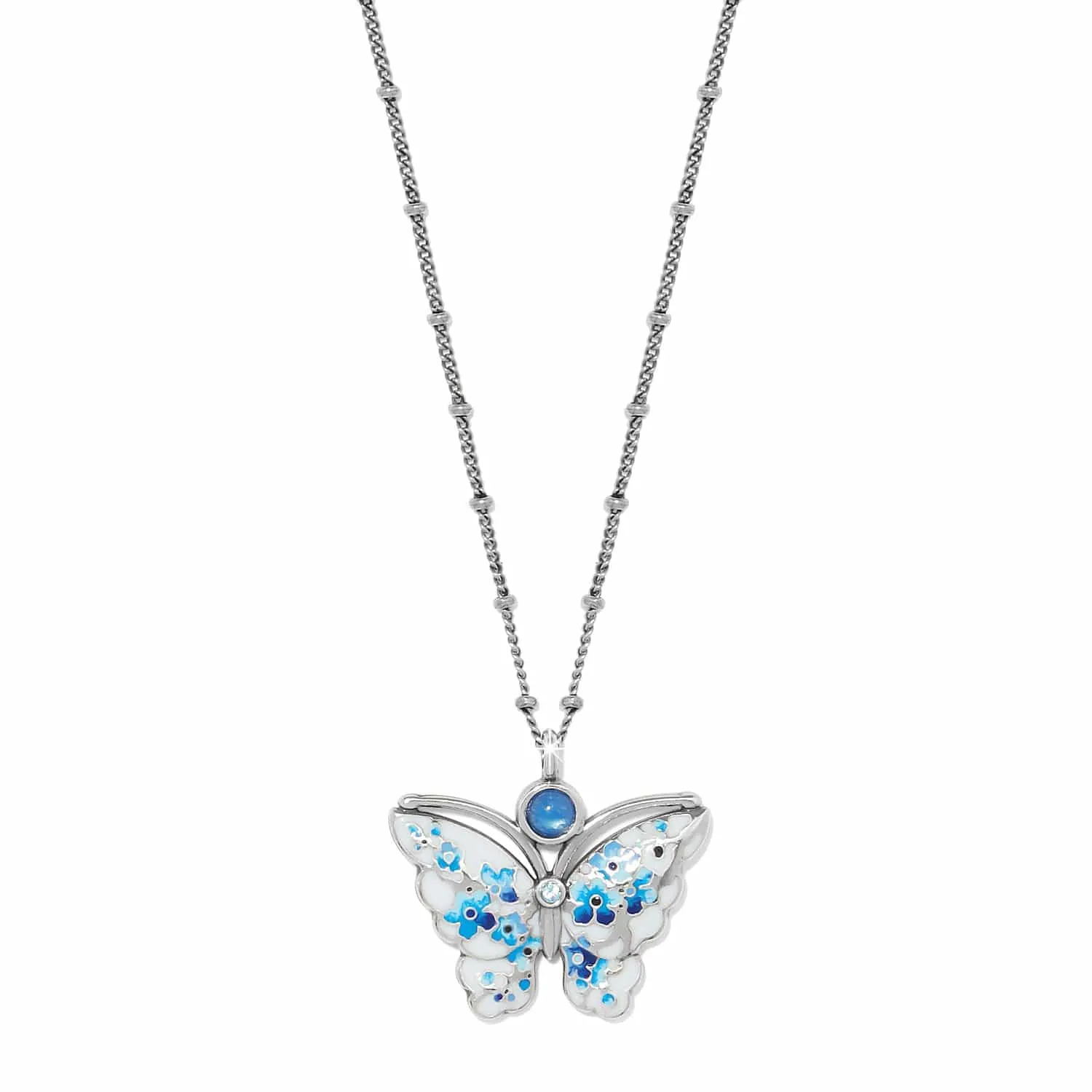Kyoto In Bloom Indigo Petite Butterfly Necklace sold by Brighton