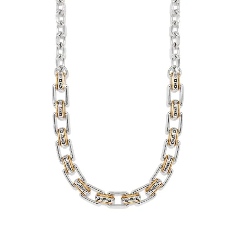 Mosaic Two Tone Links Necklace sold by Brighton