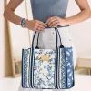 Indigo Song Bird Canvas Carryall sold by Brighton