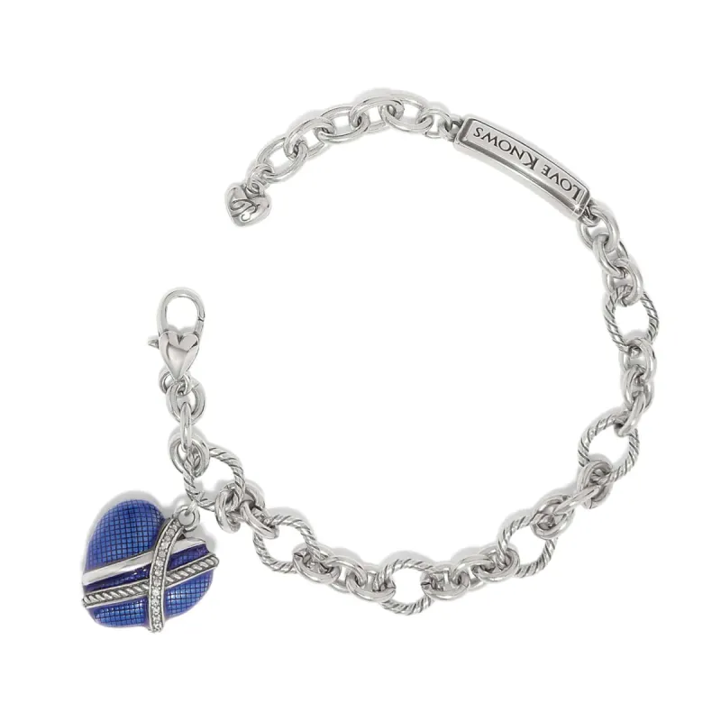 One Heart Link Blue Bracelet sold by Brighton
