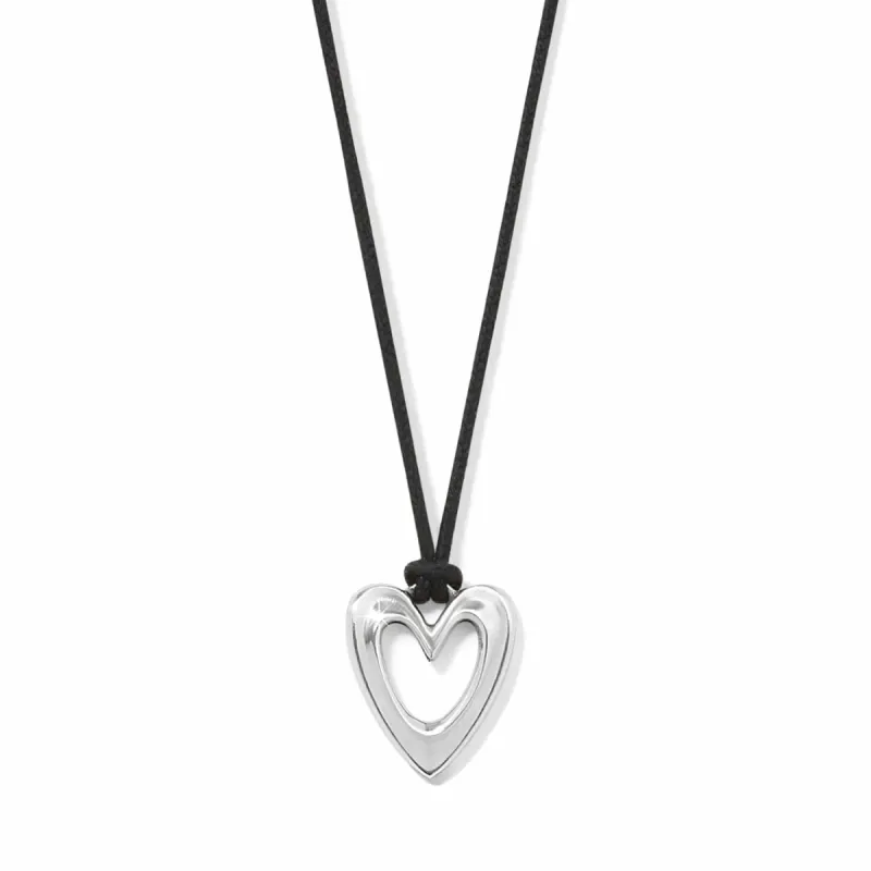Cascade Open Heart Petite Cord Necklace sold by Brighton