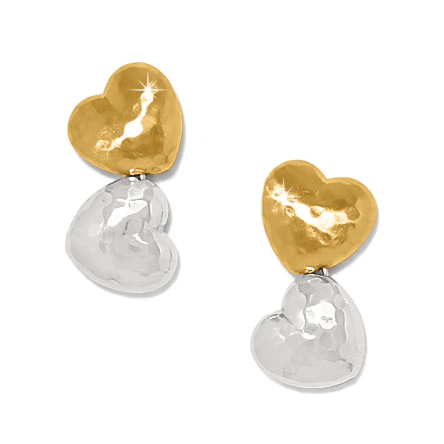 Trianon Heart Small Two Tone Post Drop Earrings sold by Brighton product image thumbnail 3