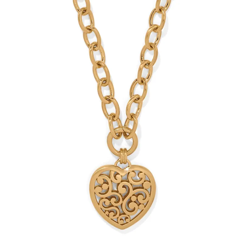 Contempo Medallion Heart Necklace sold by Brighton