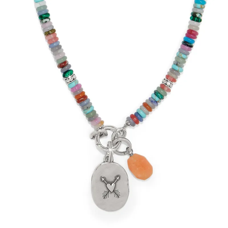 Token Charm Mix Gemstone Necklace sold by Brighton