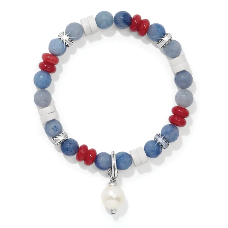 Americana Beach Pearl Charm Stretch Bracelet sold by Brighton