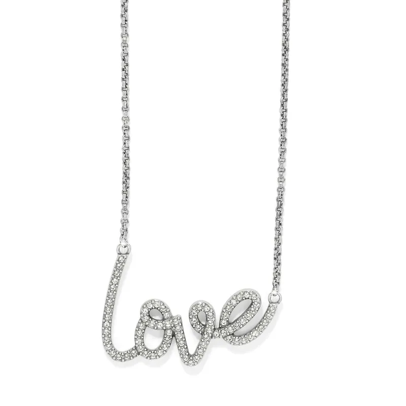 Love Script Sparkle Necklace sold by Brighton