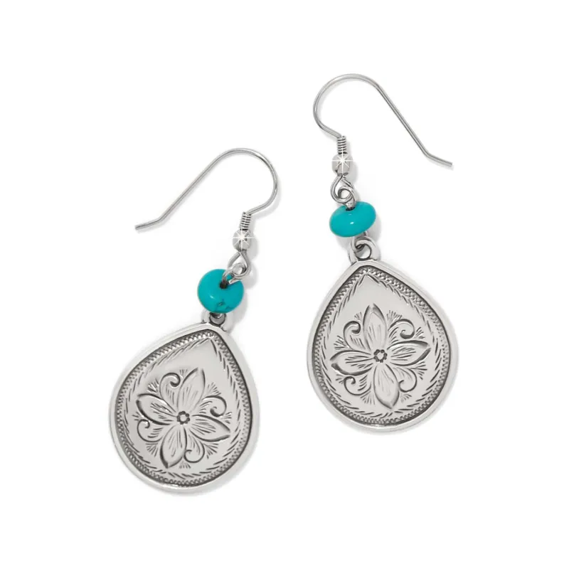 Mosaic Turquoise Teardrop French Wire Earrings sold by Brighton