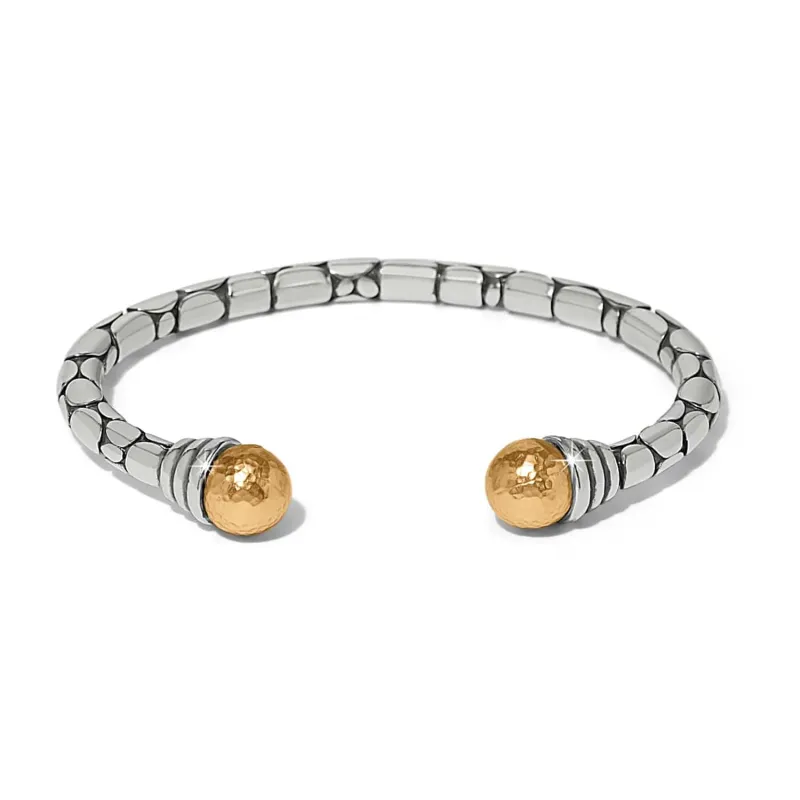Pebble Link Two Tone Open Flex Cuff Bracelet sold by Brighton