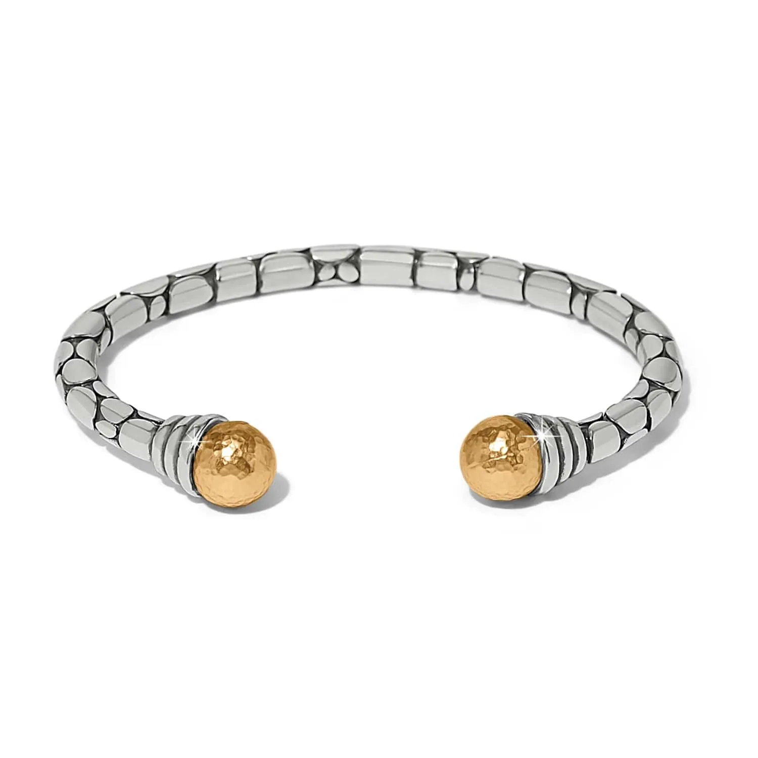 Pebble Link Two Tone Open Flex Cuff Bracelet sold by Brighton