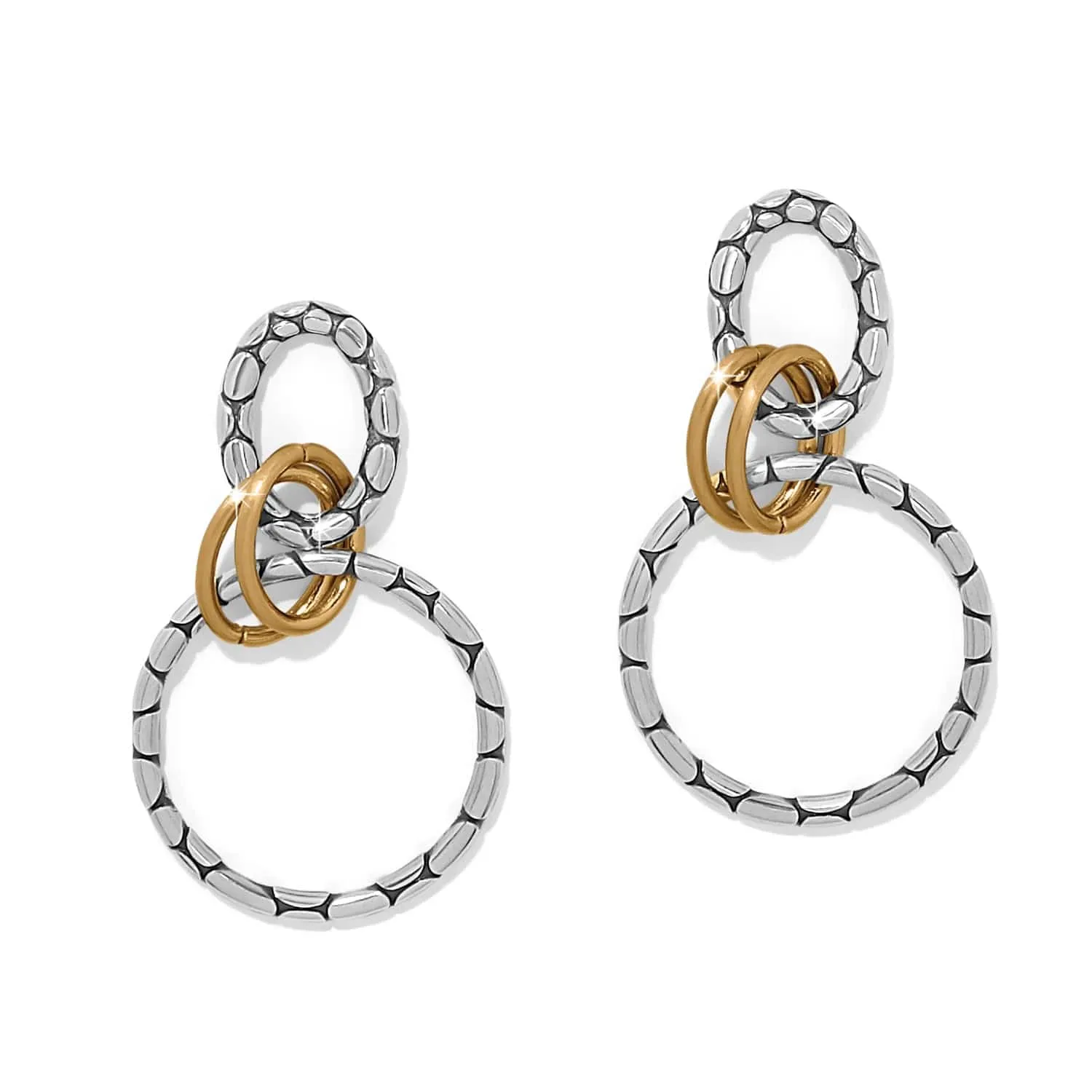 Pebble Link Two Tone Post Drop Earrings sold by Brighton