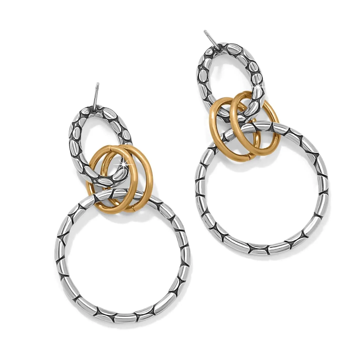 Pebble Link Two Tone Post Drop Earrings sold by Brighton product image thumbnail 2