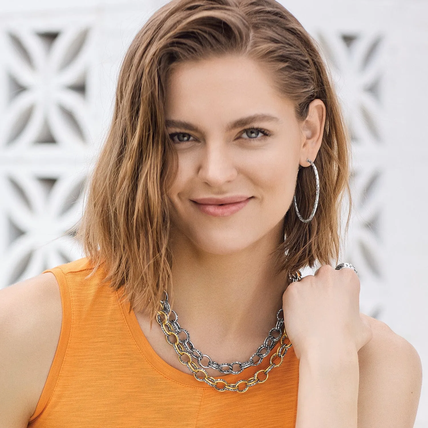 Pebble Link Two Tone Necklace sold by Brighton product image thumbnail 4