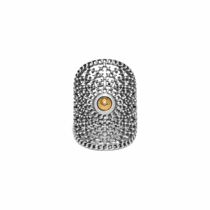 Ferrara Segreta Two Tone Round Ring made by Brighton