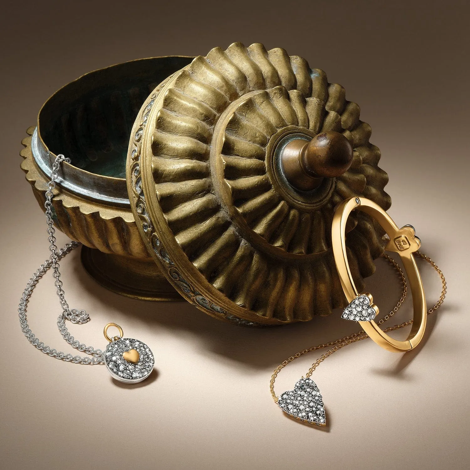 Mystery Of Love Golden Heart Necklace sold by Brighton product image thumbnail 5