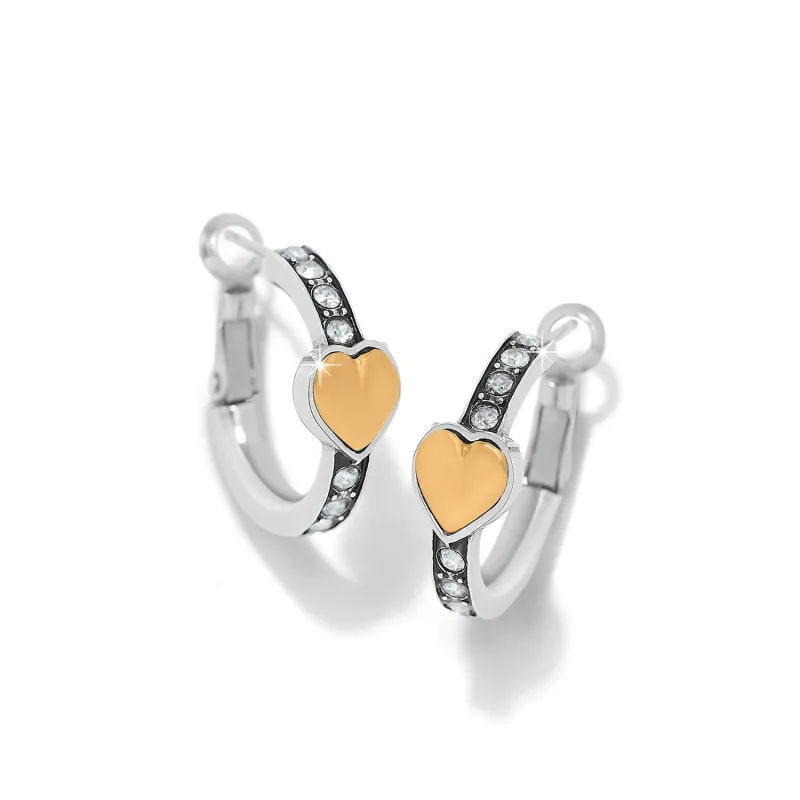 Mystery Of Love Golden Heart Hoop Earrings sold by Brighton