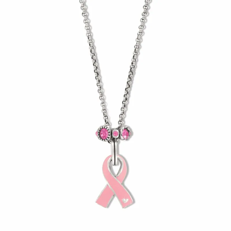 Pink Ribbon Halo Necklace sold by Brighton