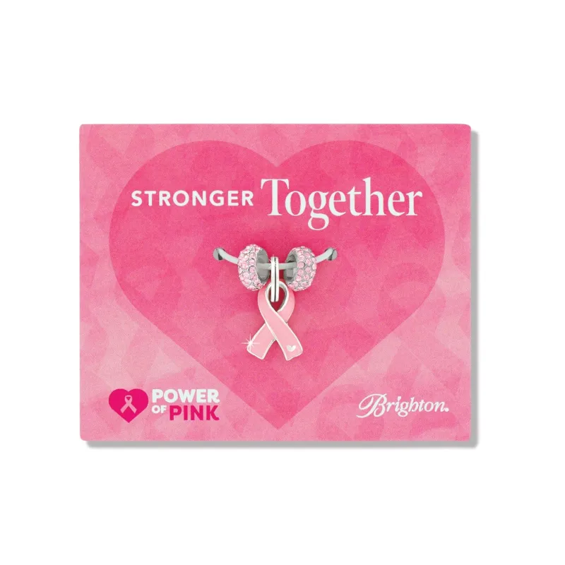 Pink Ribbon Glitter Charm Card sold by Brighton