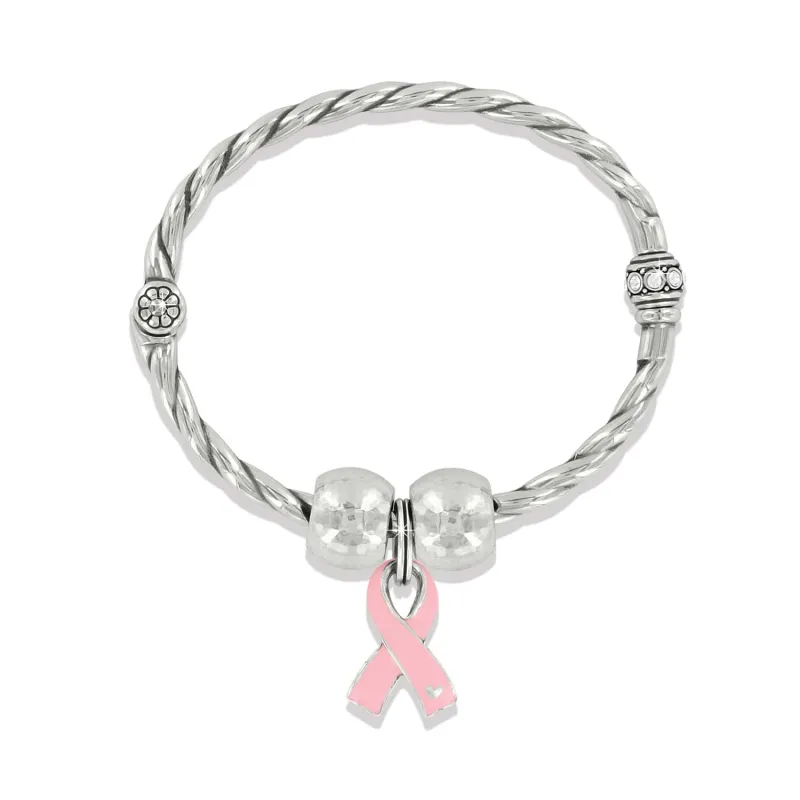 Pink Ribbon Charm Bangle Bracelet sold by Brighton