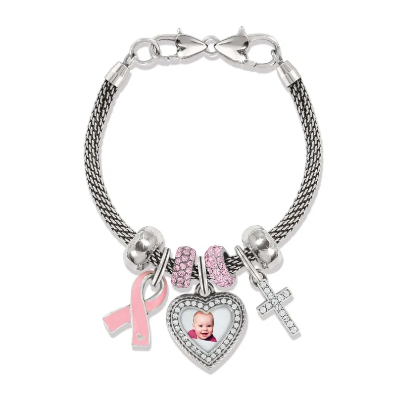 Pink Ribbon Memento Cross Bracelet sold by Brighton