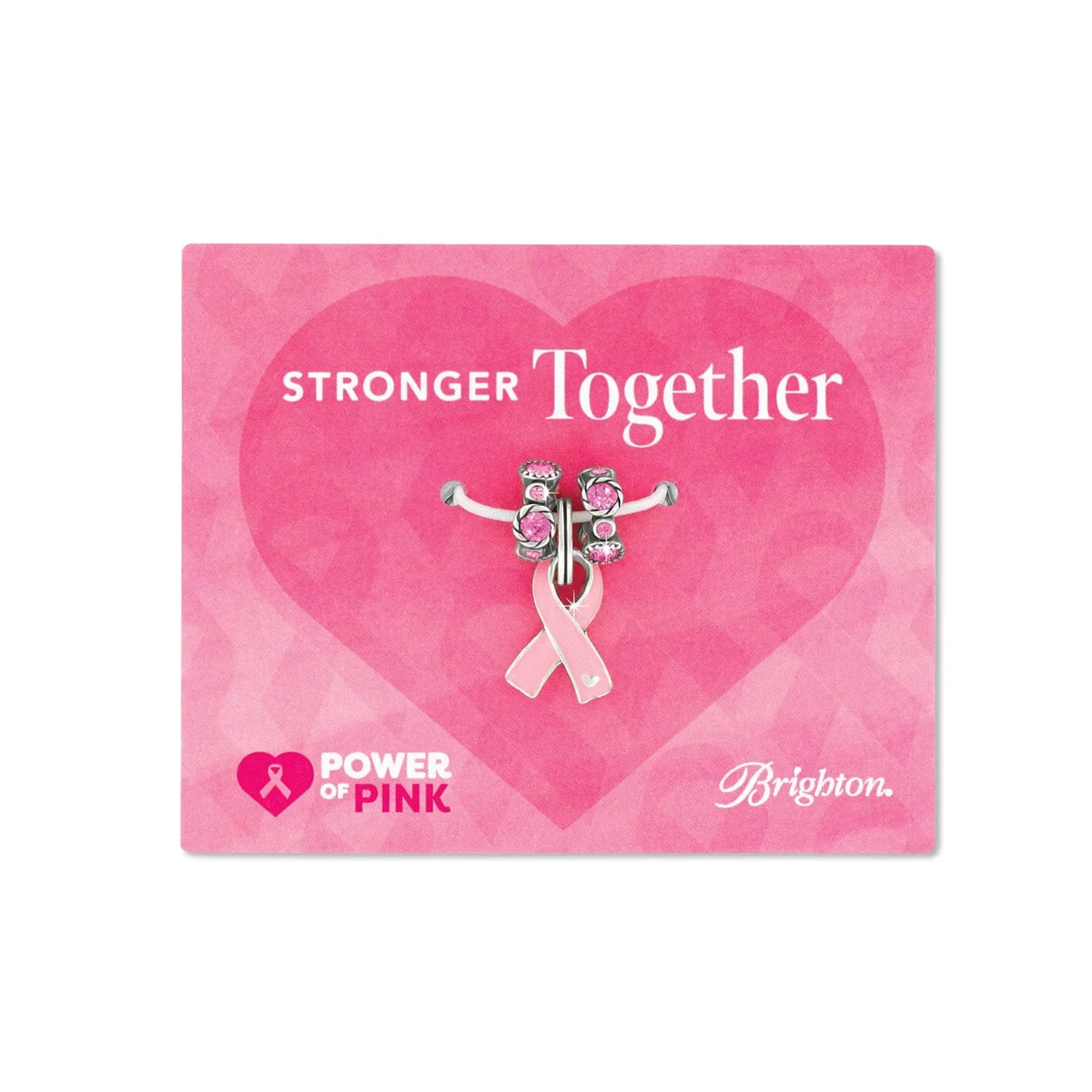 Pink Ribbon Halo Charm Card sold by Brighton