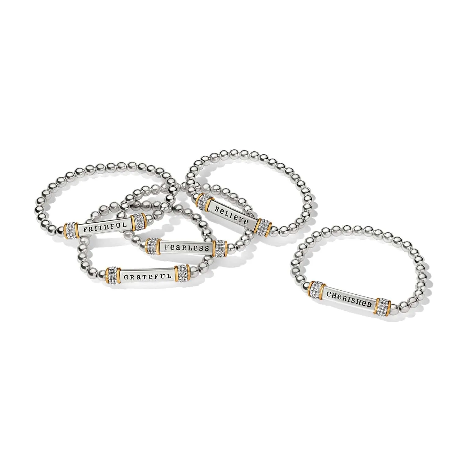 Meridian Believe Two Tone Stretch Bracelet sold by Brighton product image thumbnail 4